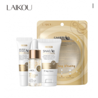 Набор уходовой косметики с муцином улитки Laikou Snail Revitalizing Skincare Set (Крем для лица + Сыворотка + Крем для глаз)