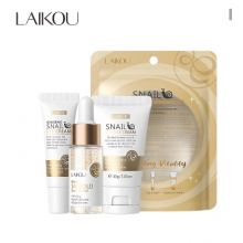 Набор уходовой косметики с муцином улитки Laikou Snail Revitalizing Skincare Set (Крем для лица + Сыворотка + Крем для глаз)