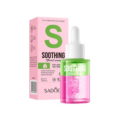 Двухкомпонентная сыворотка  для лица Sadoer COLLAGEN, TEA TREE OIL,30ml