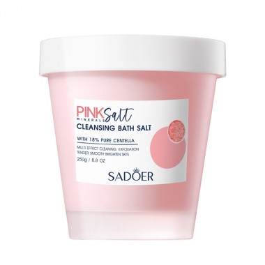 Гималайская розовая соль SADOER, 250 г, скраб для очищения кожи