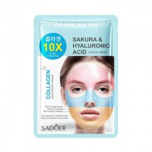 Гидрогелевая маска для лица SADOER с сакурой и гиалуроновой кислотой, 30мл